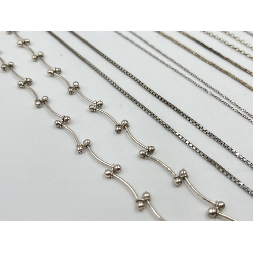 2098 - A collection of .925 silver necklaces - approx. gross weight 36 grams