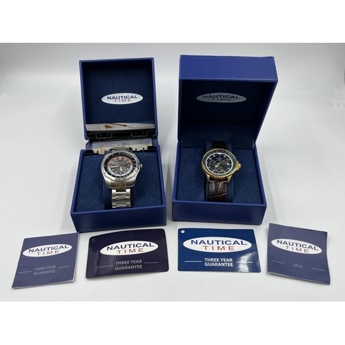 2184 - Two boxed Nautical Time quartz men's wristwatches