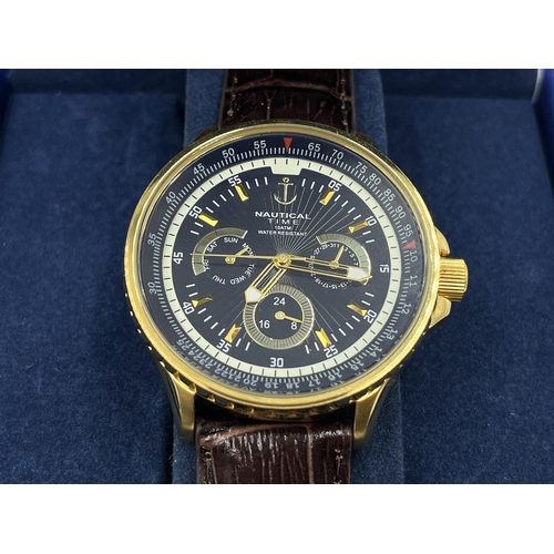 2184 - Two boxed Nautical Time quartz men's wristwatches