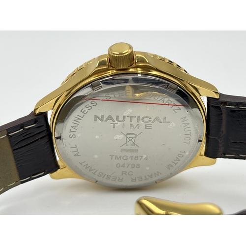 2184 - Two boxed Nautical Time quartz men's wristwatches