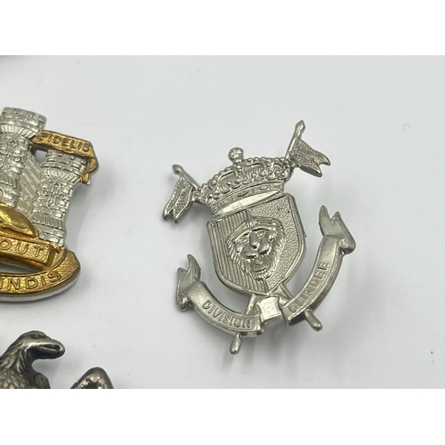 2240 - Ten military cap badges to include Royal Scots Greys Waterloo, Auxiliary Territorial Service, Southe... 