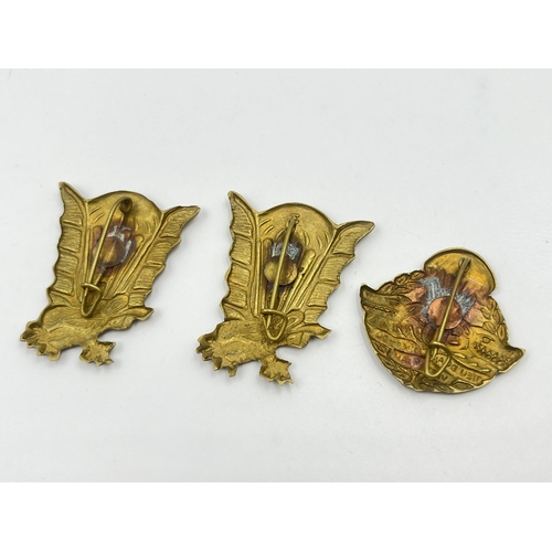 2258 - Three AVRN paratroopers cap badges, one 6th Airborne Vietnam and two 3rd Airborne