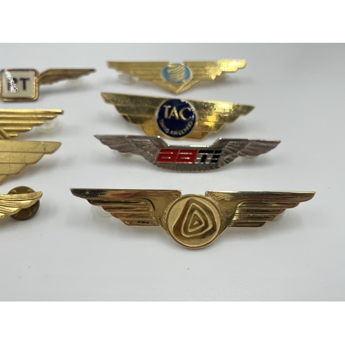 2259 - Eleven airline badges to include Trans Air Benin, Trans Air Congo etc.