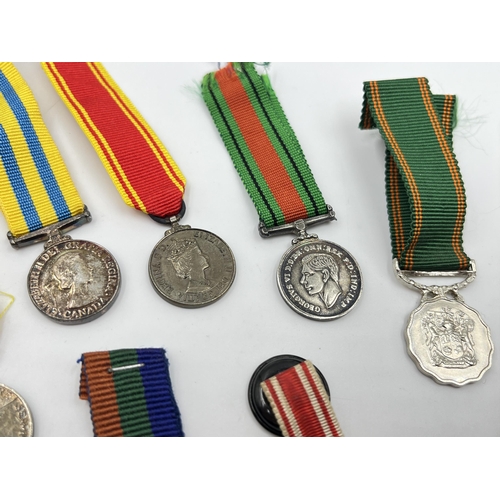 2264 - A collection of miniature medals to include For Exemplary Fire Service, The Defence Medal, Korea etc... 