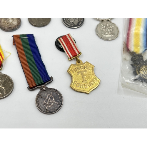 2264 - A collection of miniature medals to include For Exemplary Fire Service, The Defence Medal, Korea etc... 