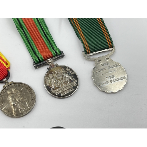 2264 - A collection of miniature medals to include For Exemplary Fire Service, The Defence Medal, Korea etc... 