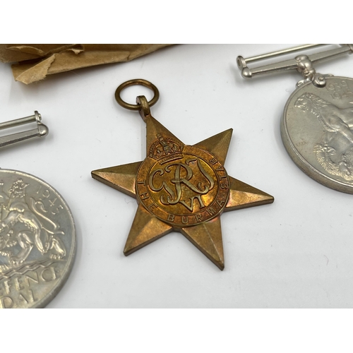 2266 - Three WWII medals, one The Defence Medal, one War and one The Burma Star