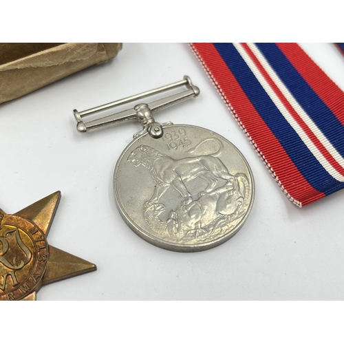 2266 - Three WWII medals, one The Defence Medal, one War and one The Burma Star