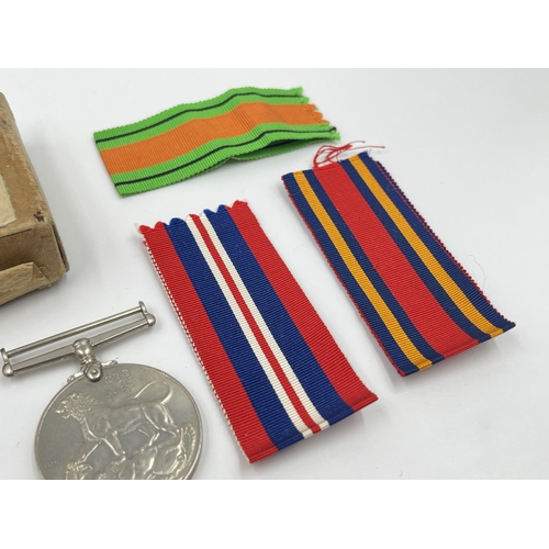 2266 - Three WWII medals, one The Defence Medal, one War and one The Burma Star