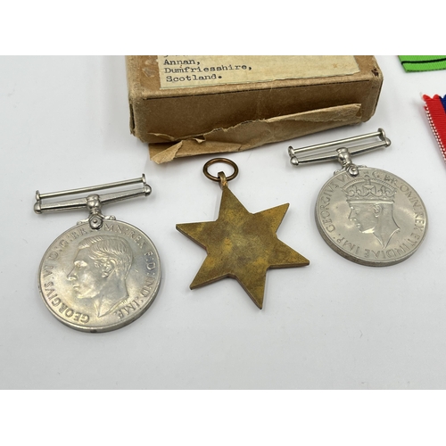 2266 - Three WWII medals, one The Defence Medal, one War and one The Burma Star