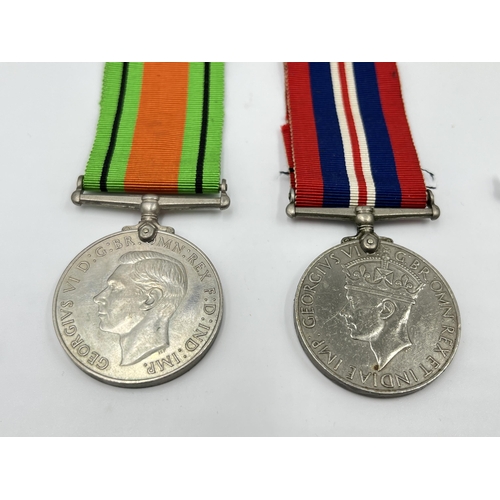 2267 - Five British military medals, two WWI presented to 43526 PTE. R. Titterington Durh. L. I. and three ... 