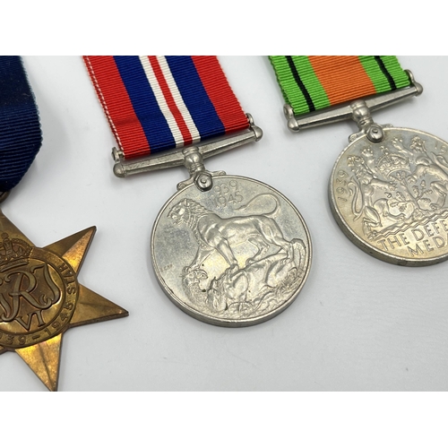 2277 - Five WWII medals, The Defence, War, The 1939-1945 Star, The Italy Star and The Africa Star with docu... 