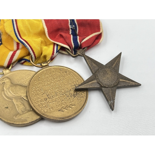 2286 - A WWII USA medal group comprising Korea Service, Victory, American Campaign, Asiatic Pacific Campaig... 