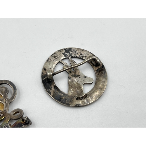 2297 - Three military items, two hallmarked sterling silver cap badges and one Royal Naval Volunteer reserv... 