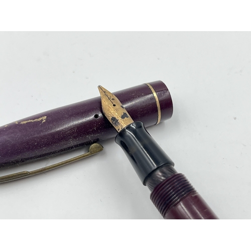 2335 - Ten writing instruments to include Conway Stewart fountain pen with 14ct gold nib, Parker fountain p... 