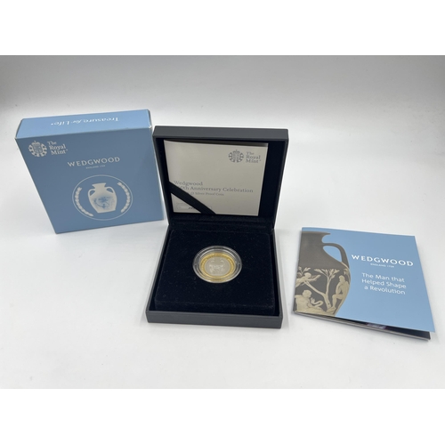 2344 - A boxed Royal Mint Wedgwood 260th Anniversary Celebration 2019 UK £2 silver proof coin with certific... 