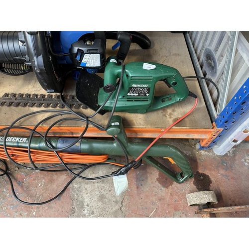 892 - Three garden power tools, one Mac Allister MBV260 petrol leaf blower, one Qualcast hedge cutter and ... 