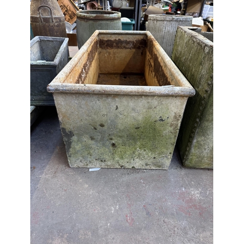 953 - A vintage galvanised rectangular water tank - approx. 43cm high x 123cm long x 48cm deep