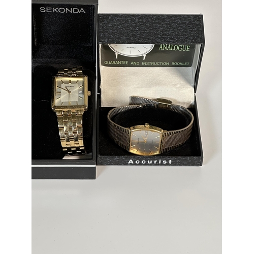 2169 - Four boxed quartz wristwatches, three Sekonda and one Accurist