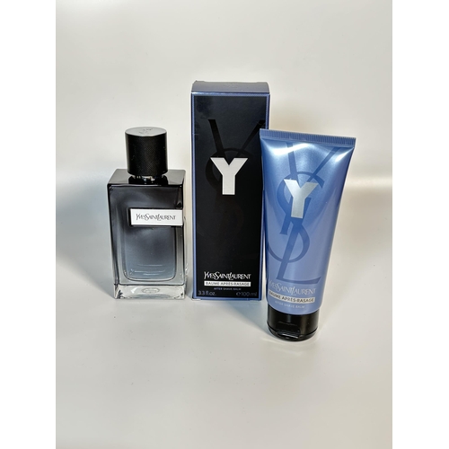 2323 - Two Yves Saint Laurent beauty products, one boxed 100ml aftershave balm and one 100ml eau de parfum ... 