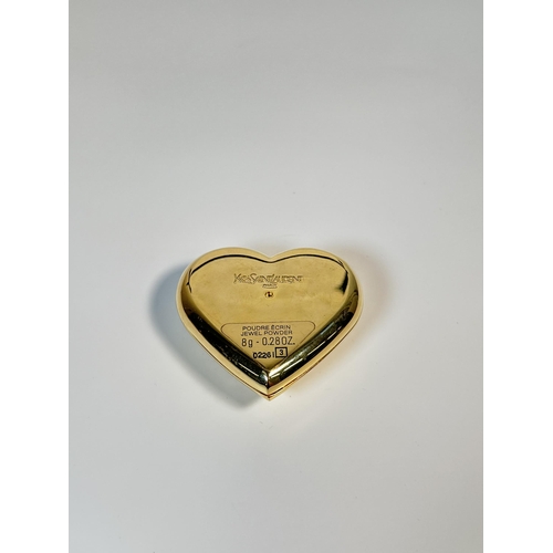 2325 - A Yves Saint Laurent heart shaped jewel powder compact