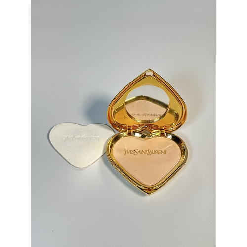 2325 - A Yves Saint Laurent heart shaped jewel powder compact