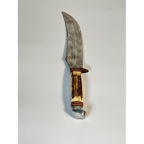 2334 - A vintage Solingen Boy Scouts original buffalo skinner with sheath - approx. 36cm long