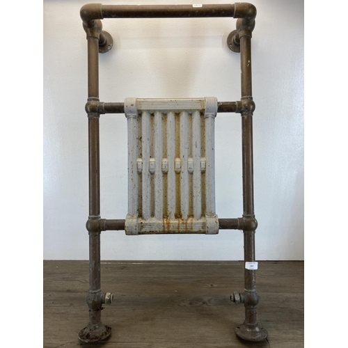 452 - A 19th century brass and copper radiator - approx. 96cm high x 52cm wide