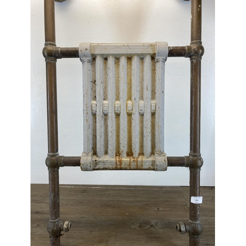 452 - A 19th century brass and copper radiator - approx. 96cm high x 52cm wide