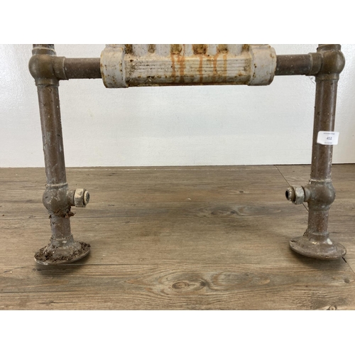 452 - A 19th century brass and copper radiator - approx. 96cm high x 52cm wide