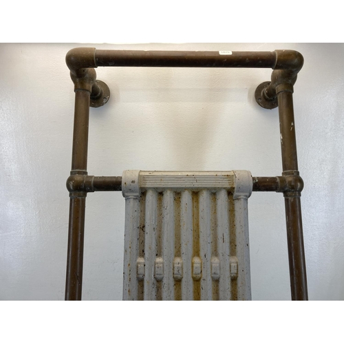 452 - A 19th century brass and copper radiator - approx. 96cm high x 52cm wide