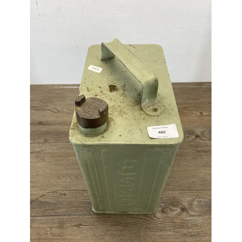 460 - An original Esso green painted petrol can with Pratts brass cap - approx. 28cm high x 25cm wide x 15... 