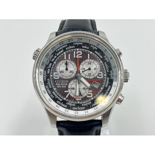 A Citizen Eco Drive World Time chronograph H500 S055148 quartz wristwatch