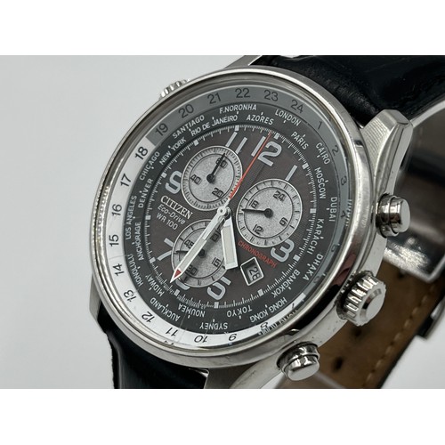 2170A - A Citizen Eco-Drive World Time chronograph H500-S055148 quartz wristwatch