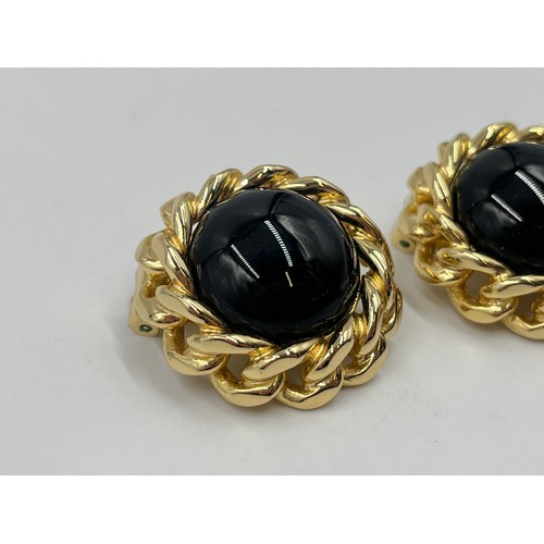 2133 - A pair of Christian Dior gold tone clip on earrings - approx. gross weight 43g