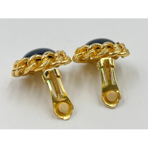 2133 - A pair of Christian Dior gold tone clip on earrings - approx. gross weight 43g