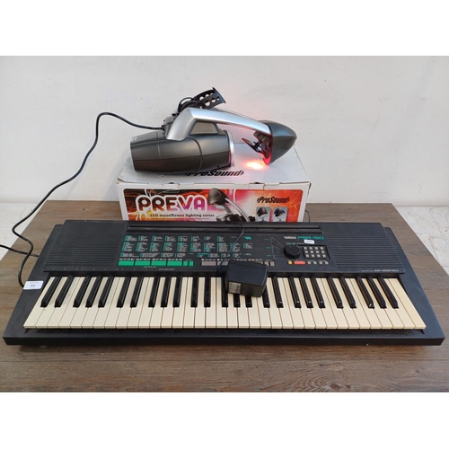 822 - Two items, one Yamaha PSR-150 electronic home keyboard with KPA3 power adaptor and one boxed ProSoun... 