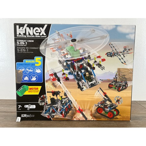 492 - A boxed K'Nex 5 in 1 combat crew building set