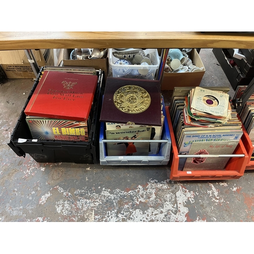 1040 - Six boxes containing a large collection of vinyl records