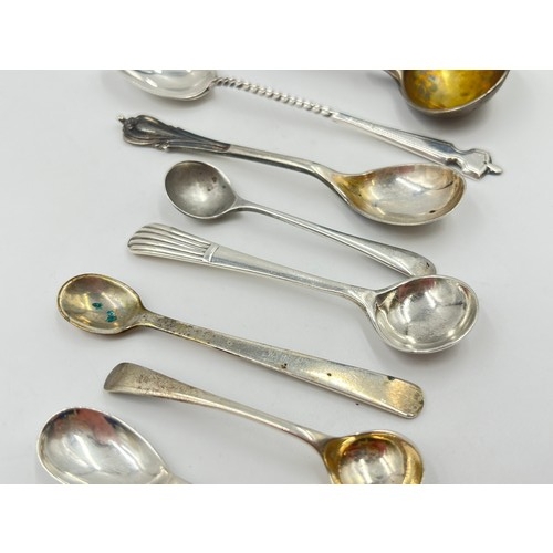 2223 - Ten hallmarked .925 silver condiment spoons - approx. gross weight 57g