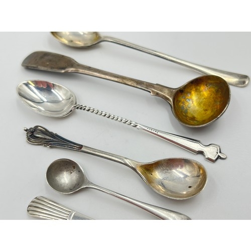 2223 - Ten hallmarked .925 silver condiment spoons - approx. gross weight 57g