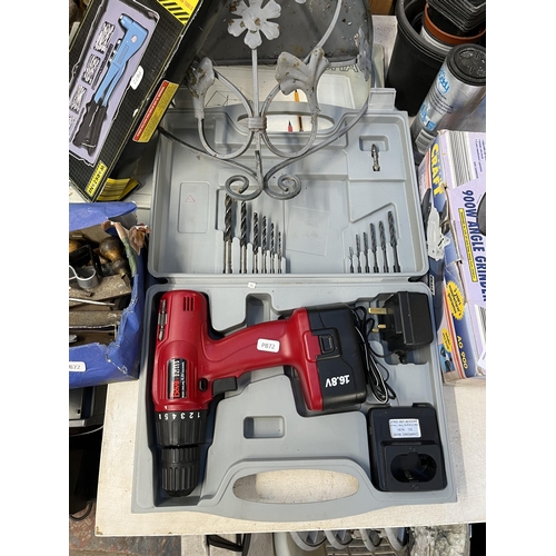 935 - A collection of tools to include boxed Work Zone hand riveter set, boxed Power Devil cordless hammer... 