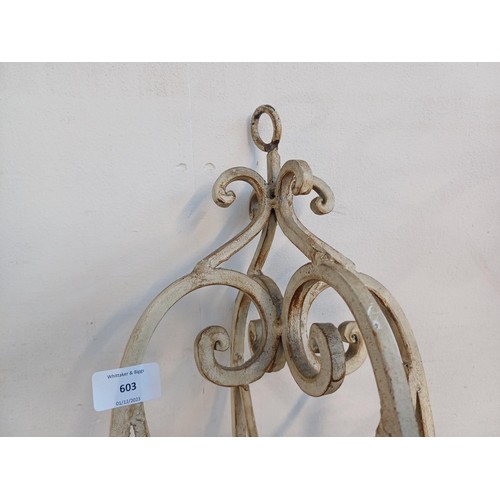 603 - A 19th century style wrought iron twelve branch chandelier - approx. 83cm high