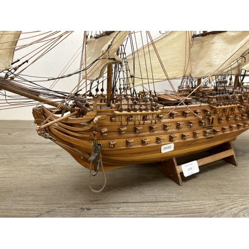 573 - A H.M.S Victory scratch built model Galleon ship