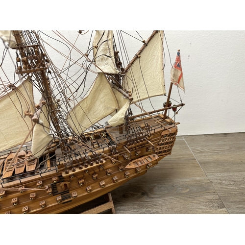 573 - A H.M.S Victory scratch built model Galleon ship