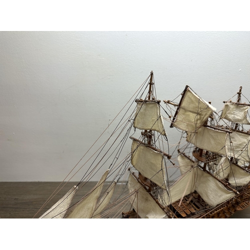 573 - A H.M.S Victory scratch built model Galleon ship