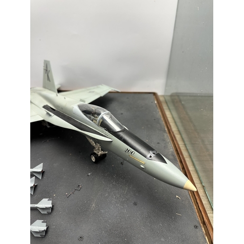 595 - A US Navy F-A18 Super Hornet VFA 132 model fighter Jet diorama