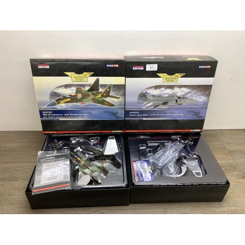 353 - Two boxed Corgi The Aviation Archive limited edition 1:72 scale die-cast models, AA35412 Sepecat Jag... 