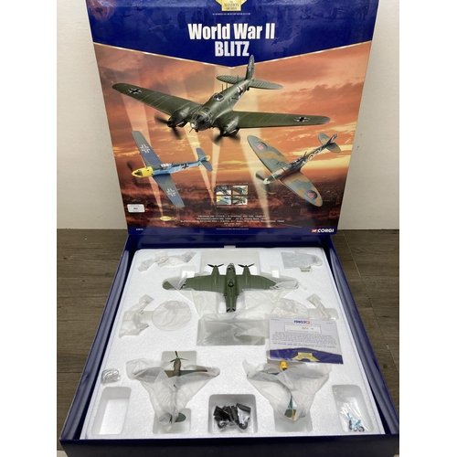 362 - A boxed Corgi The Aviation Archive World War II Blitz 3-Plane 1:72 scale die-cast model set comprisi... 