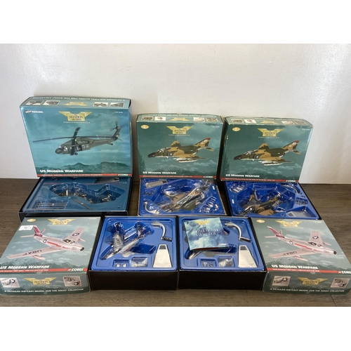 456 - Five boxed Corgi The Aviation Archive US Modern Warfare limited edition 1:72 scale die-cast models, ... 